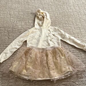 Units Cream and Gold Kids Hoodie Sweater and Sparkly Skirt Set